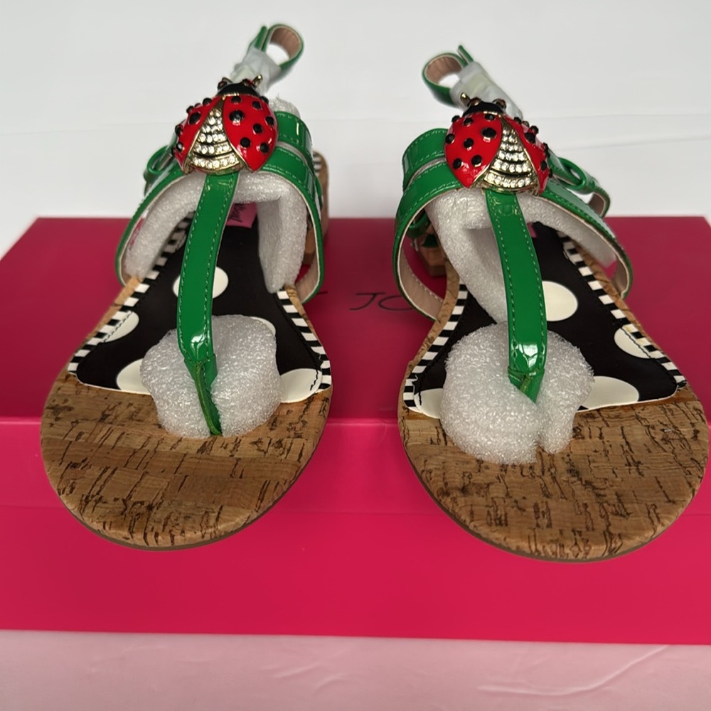 BETSY JOHNSON Buggy Women's Ladybug Embellishment Slingback Sandals Size 6M NEW - Picture 5 of 13